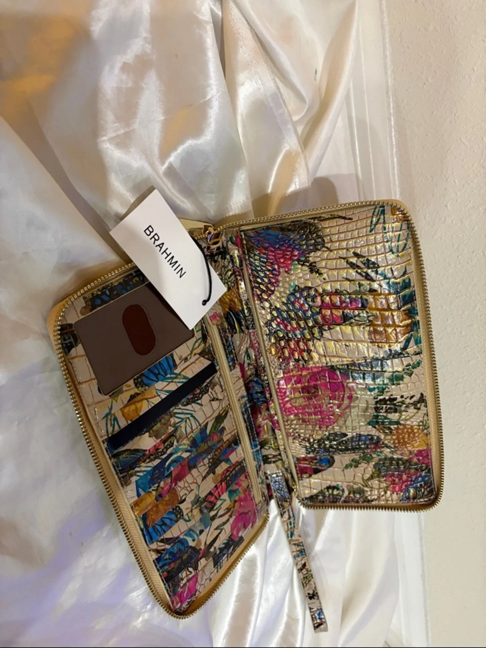 Brahmin Skylar Mariposa Melbourne Zip Around Leather Wallet - Picture 4 of 8